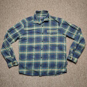 PATAGONIA Shirt Men M Plaid Fjord Lightweight Flannel Button Up Long Sleeve